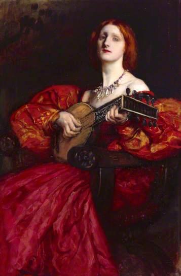 Wikioo.org - The Encyclopedia of Fine Arts - Painting, Artwork by Edwin Austin Abbey - A Lute Player
