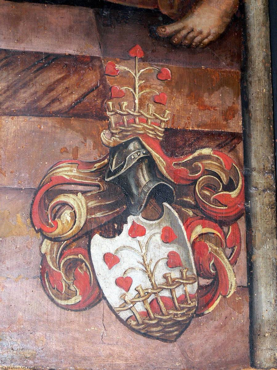 WikiOO.org - 백과 사전 - 회화, 삽화 Hans Süss Von Kulmbach - Annunciation (detail coats of arms of the donor)
