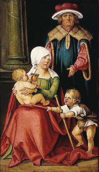 Wikioo.org - สารานุกรมวิจิตรศิลป์ - จิตรกรรม Hans Süss Von Kulmbach - English Mary Salome and Zebedee with their Sons James the Greater and John the Evangelist