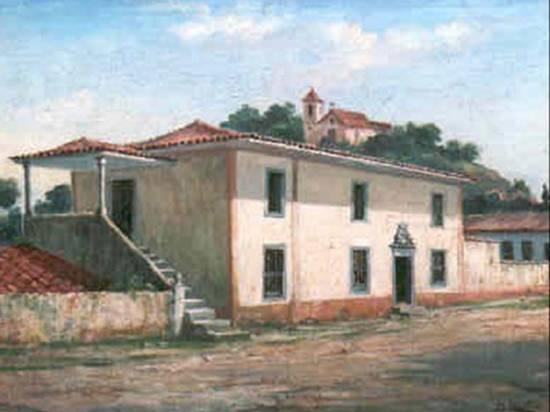 WikiOO.org - Enciclopédia das Belas Artes - Pintura, Arte por Benedito Calixto - Português Casa do Trem e Capela de Santa Catarina