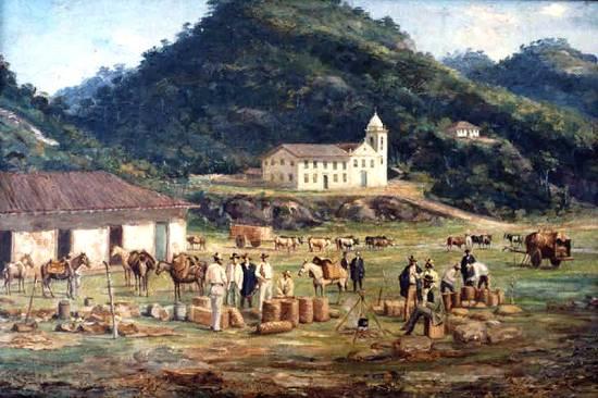 Wikioo.org - The Encyclopedia of Fine Arts - Painting, Artwork by Benedito Calixto - Português Rancho Grande (dos Tropeiros)