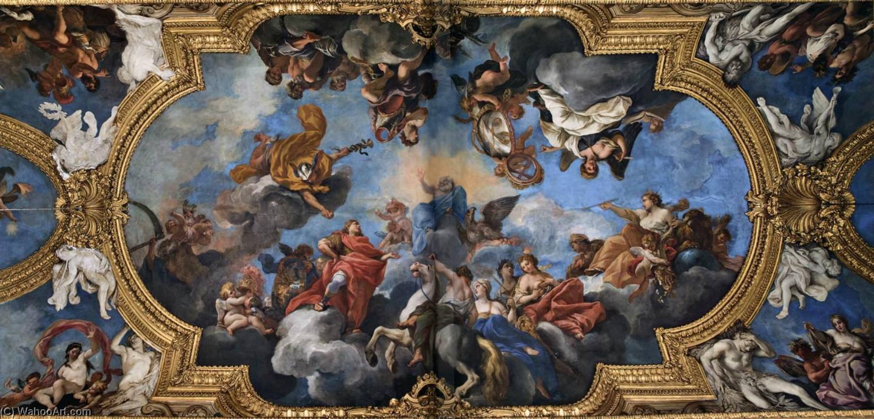 Wikioo.org - The Encyclopedia of Fine Arts - Painting, Artwork by Daniel Seiter - Ceiling of the Galleria del Daniel (centre section)