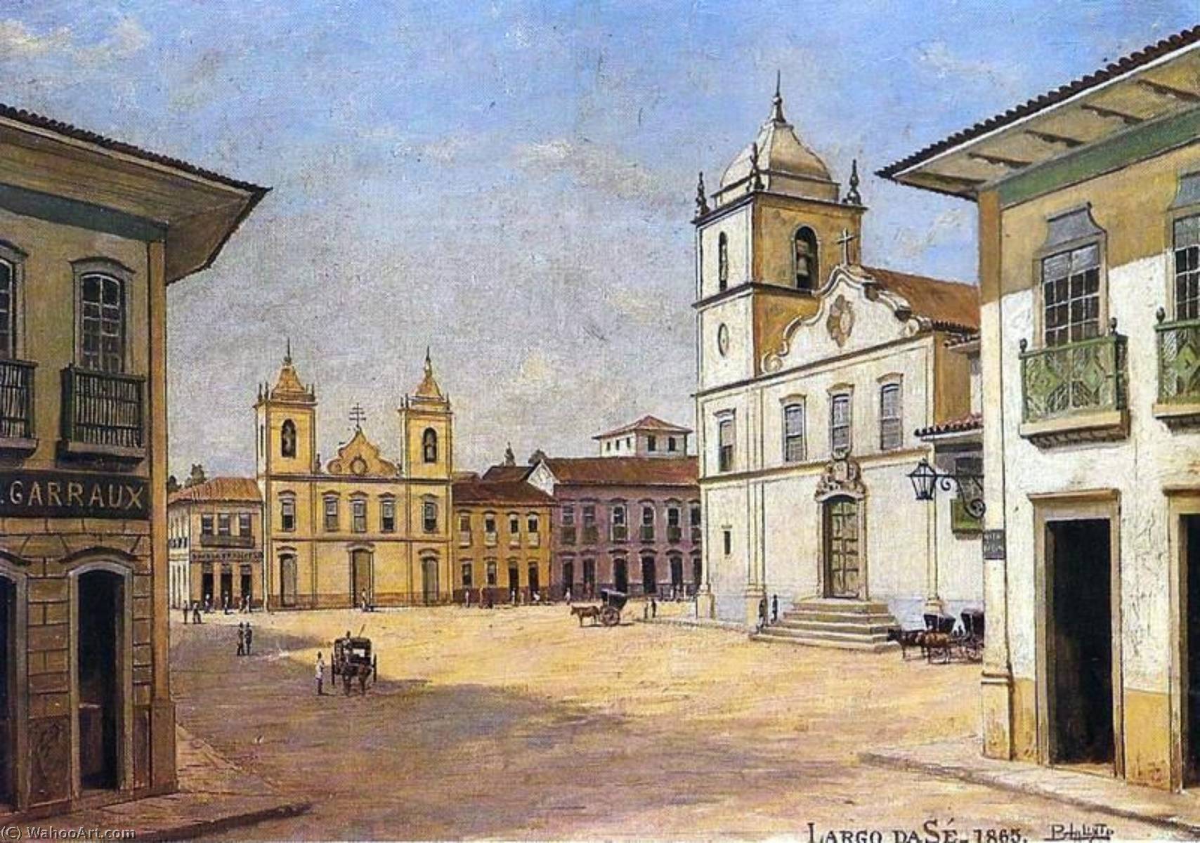 Wikioo.org - The Encyclopedia of Fine Arts - Painting, Artwork by Benedito Calixto - Português Largo da Sé em 1863