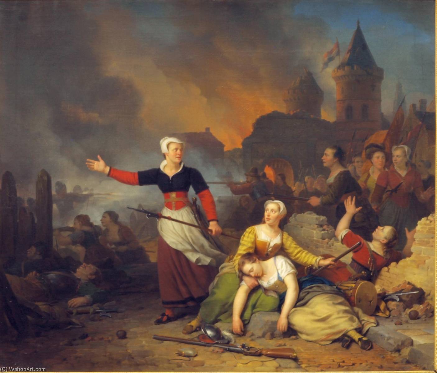 Wikioo.org - The Encyclopedia of Fine Arts - Painting, Artwork by Adrien Ferdinand De Braekeleer - Hasselaar during the siege of Haarlem