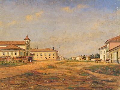 Wikioo.org - The Encyclopedia of Fine Arts - Painting, Artwork by Benedito Calixto - Português Largo e Matriz do Brás, em 1862