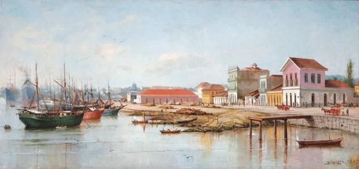 Wikioo.org - The Encyclopedia of Fine Arts - Painting, Artwork by Benedito Calixto - Português Porto do Bispo