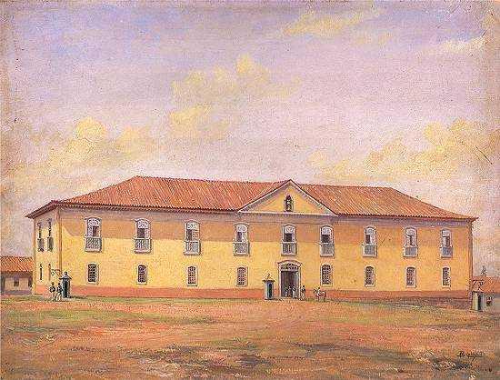 Wikioo.org - The Encyclopedia of Fine Arts - Painting, Artwork by Benedito Calixto - Portuguese Paço Municipal, Fórum e Cadeia de São Paulo, 1862