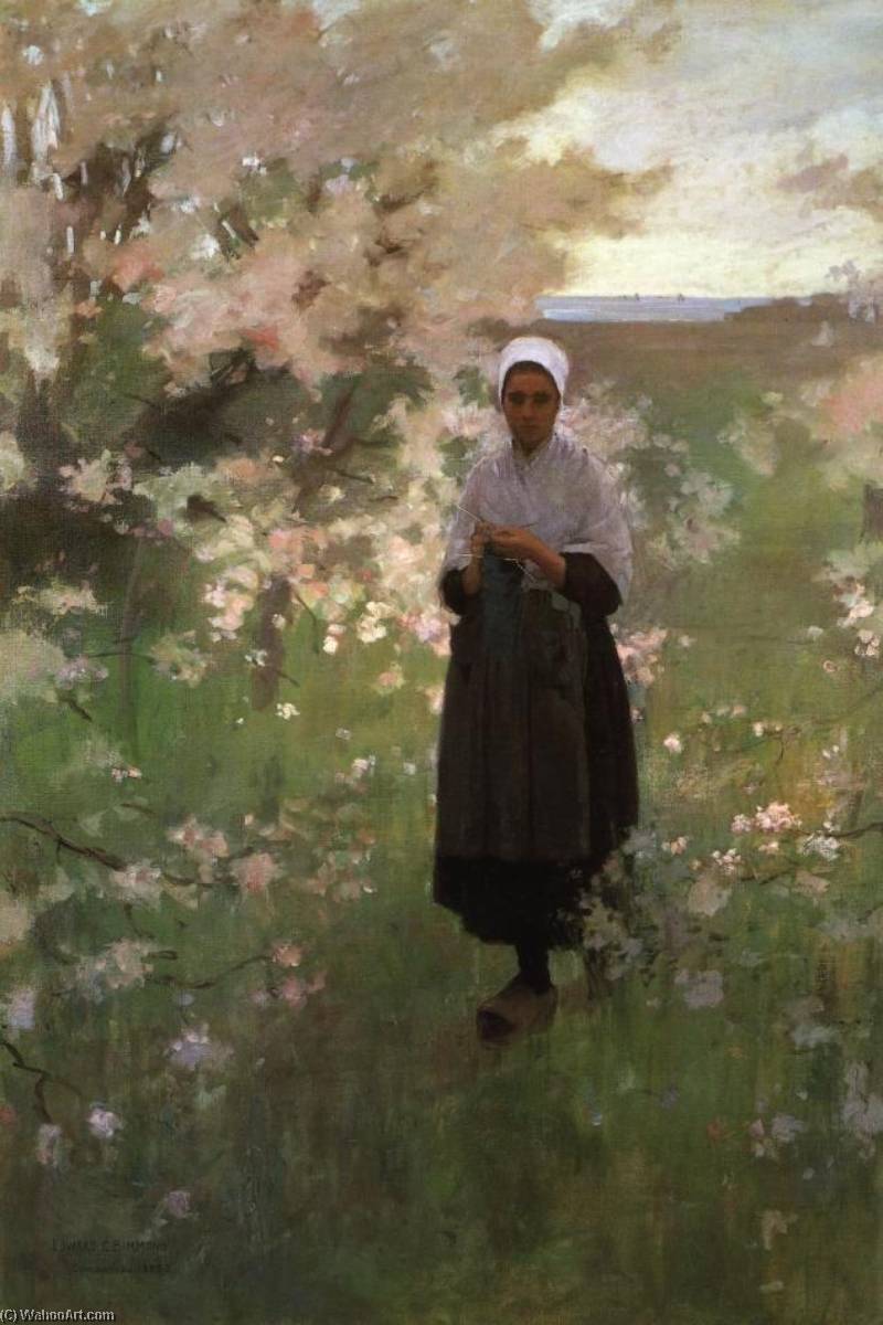 Wikioo.org - The Encyclopedia of Fine Arts - Painting, Artwork by Edward Emerson Simmons - Le Printemps (also known as Spring)