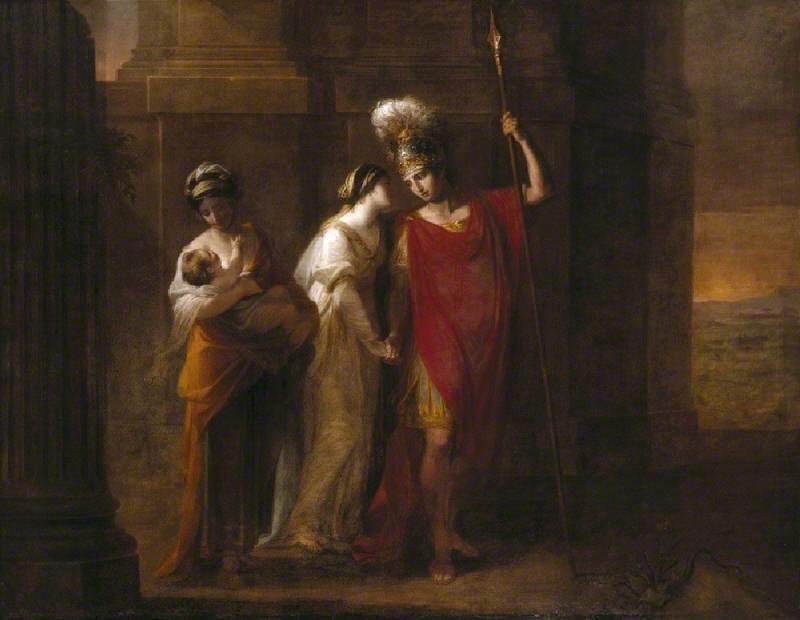 Wikioo.org - The Encyclopedia of Fine Arts - Painting, Artwork by Angelica Kauffman (Maria Anna Angelika) - Hector Taking Leave Of Andromache