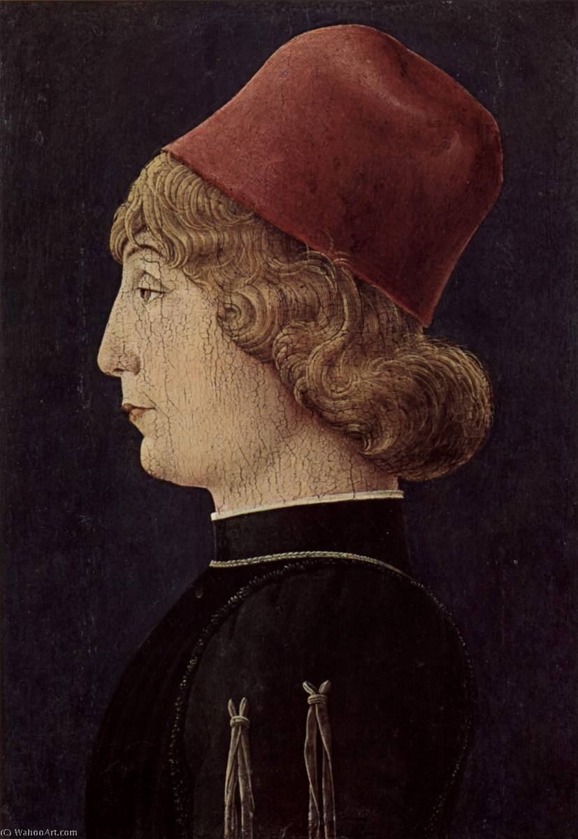 Wikioo.org - The Encyclopedia of Fine Arts - Painting, Artwork by Cosmè Tura - Deutsch Porträt eines Mannes English Portrait of a prince from Este family