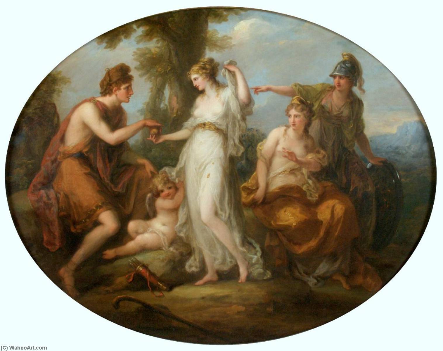 Wikioo.org - The Encyclopedia of Fine Arts - Painting, Artwork by Angelica Kauffman (Maria Anna Angelika) - The Judgement of Paris