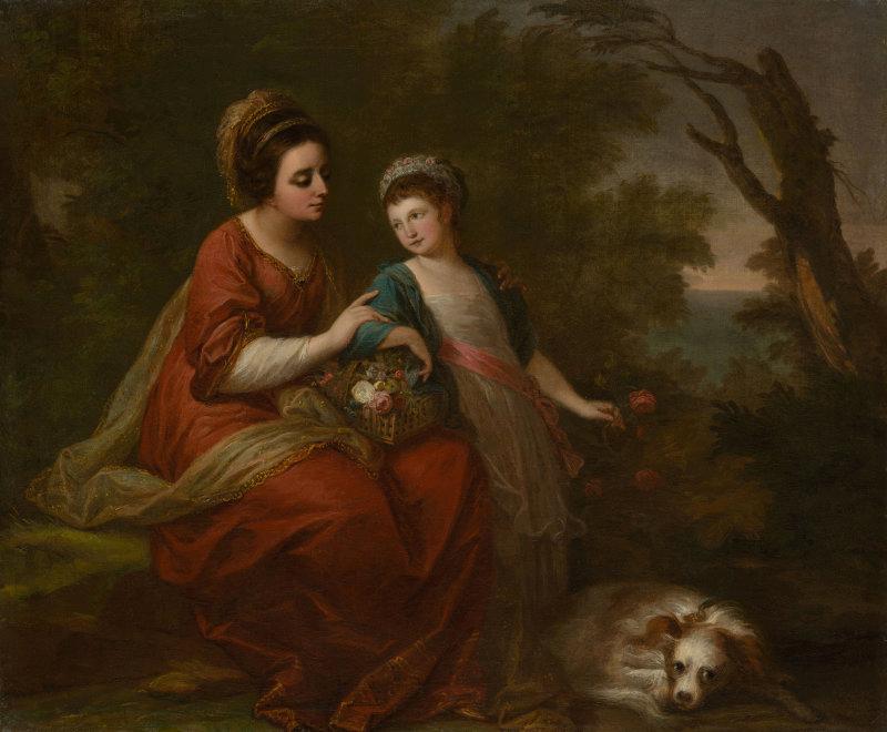 Wikioo.org - The Encyclopedia of Fine Arts - Painting, Artwork by Angelica Kauffman (Maria Anna Angelika) - Mrs Hugh Morgan and Her Daughter