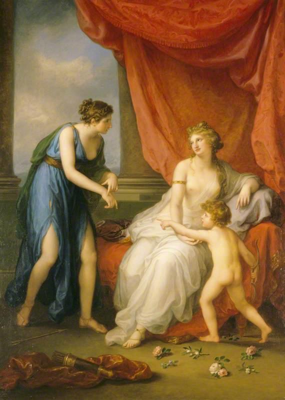 Wikioo.org - The Encyclopedia of Fine Arts - Painting, Artwork by Angelica Kauffman (Maria Anna Angelika) - Euphrosyne Complaining to Venus of the Wound Caused by Cupid s Dart