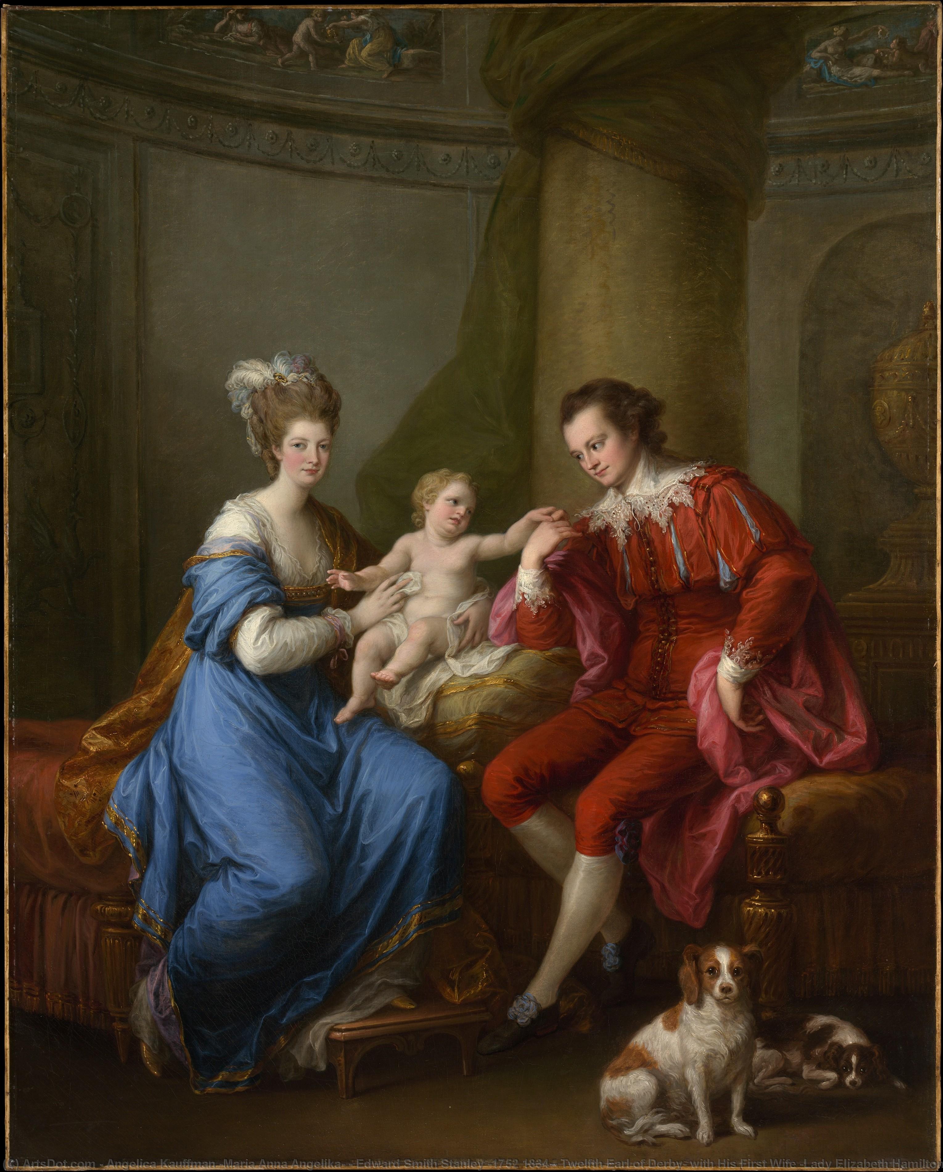Wikioo.org - The Encyclopedia of Fine Arts - Painting, Artwork by Angelica Kauffman (Maria Anna Angelika) - Edward Smith Stanley (1752 1834), Twelfth Earl of Derby, with His First Wife (Lady Elizabeth Hamilton, 1753 1797) and Their Son (Edward Smith Stanley, 1775 1851)