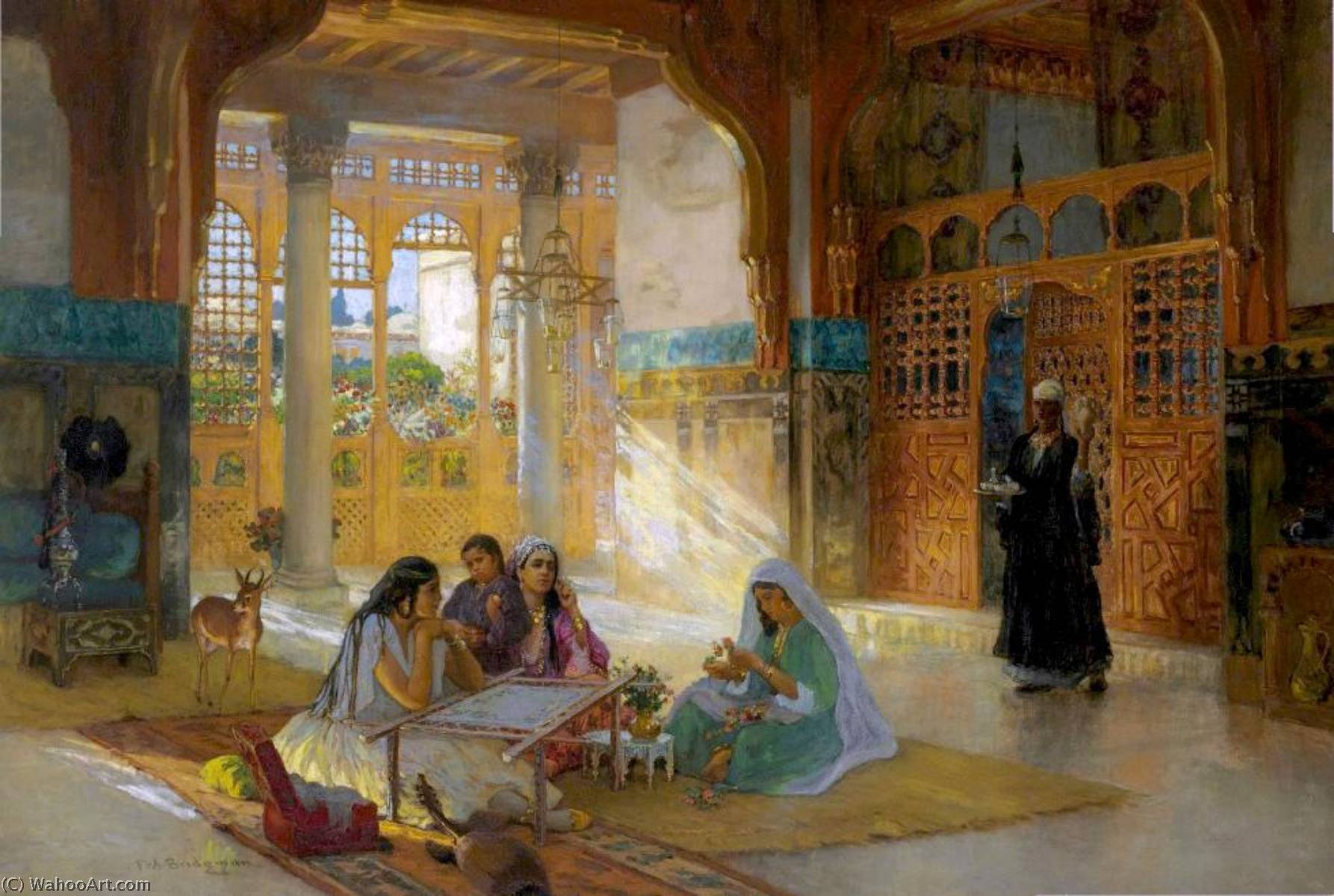 WikiOO.org - 百科事典 - 絵画、アートワーク Frederick Arthur Bridgman - のインテリア 一つの  アラブ  宮殿
