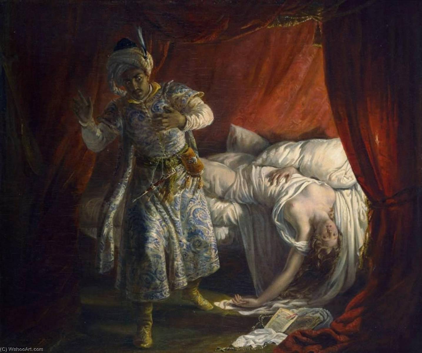 Wikioo.org - The Encyclopedia of Fine Arts - Painting, Artwork by Alexandre Marie Colin - Othello and Desdemona