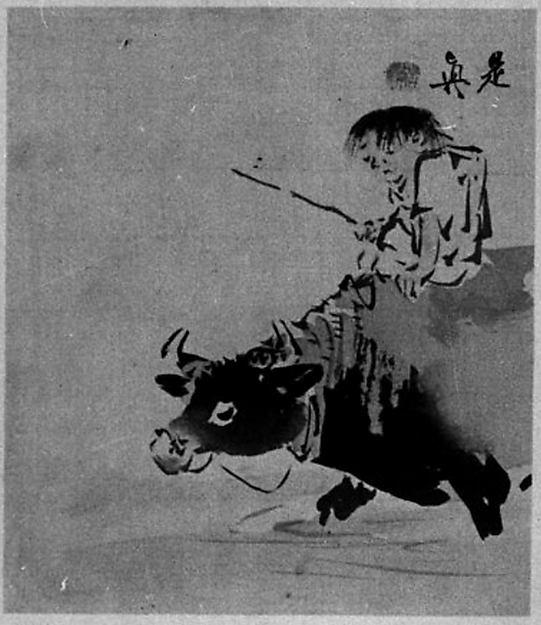 WikiOO.org - Енциклопедия за изящни изкуства - Живопис, Произведения на изкуството Shibata Zeshin - Boy on Ox
