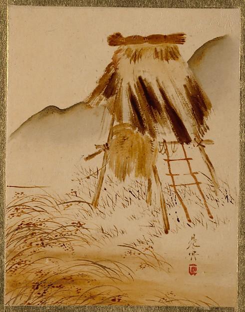 Wikioo.org - The Encyclopedia of Fine Arts - Painting, Artwork by Shibata Zeshin - Rice Drying Frame