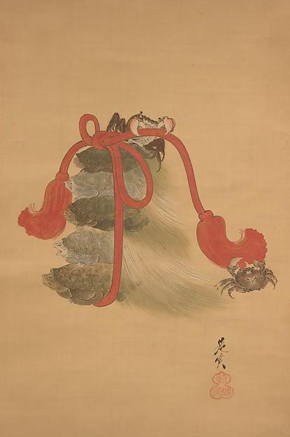 Wikoo.org - موسوعة الفنون الجميلة - اللوحة، العمل الفني Shibata Zeshin - Tortoises and Crabs