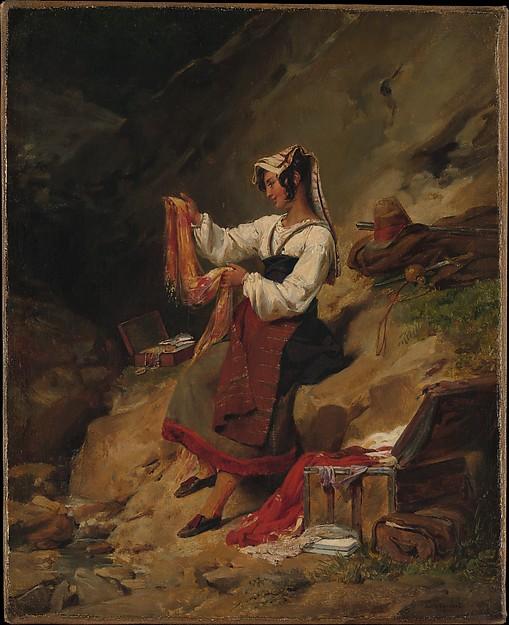 Wikioo.org – L'Encyclopédie des Beaux Arts - Peinture, Oeuvre de Léon Cogniet - le italien Brigand's Épouse
