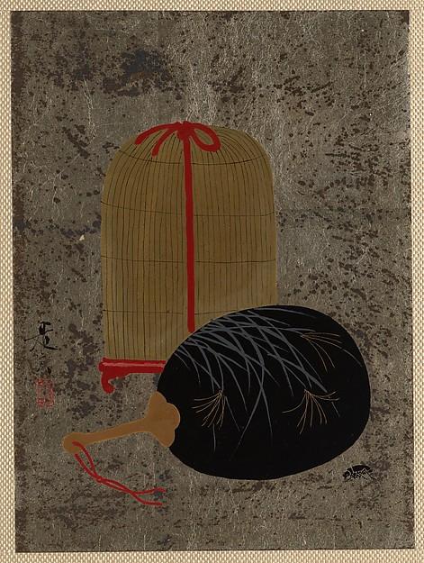 Wikioo.org - The Encyclopedia of Fine Arts - Painting, Artwork by Shibata Zeshin - Fan and Insect Cage