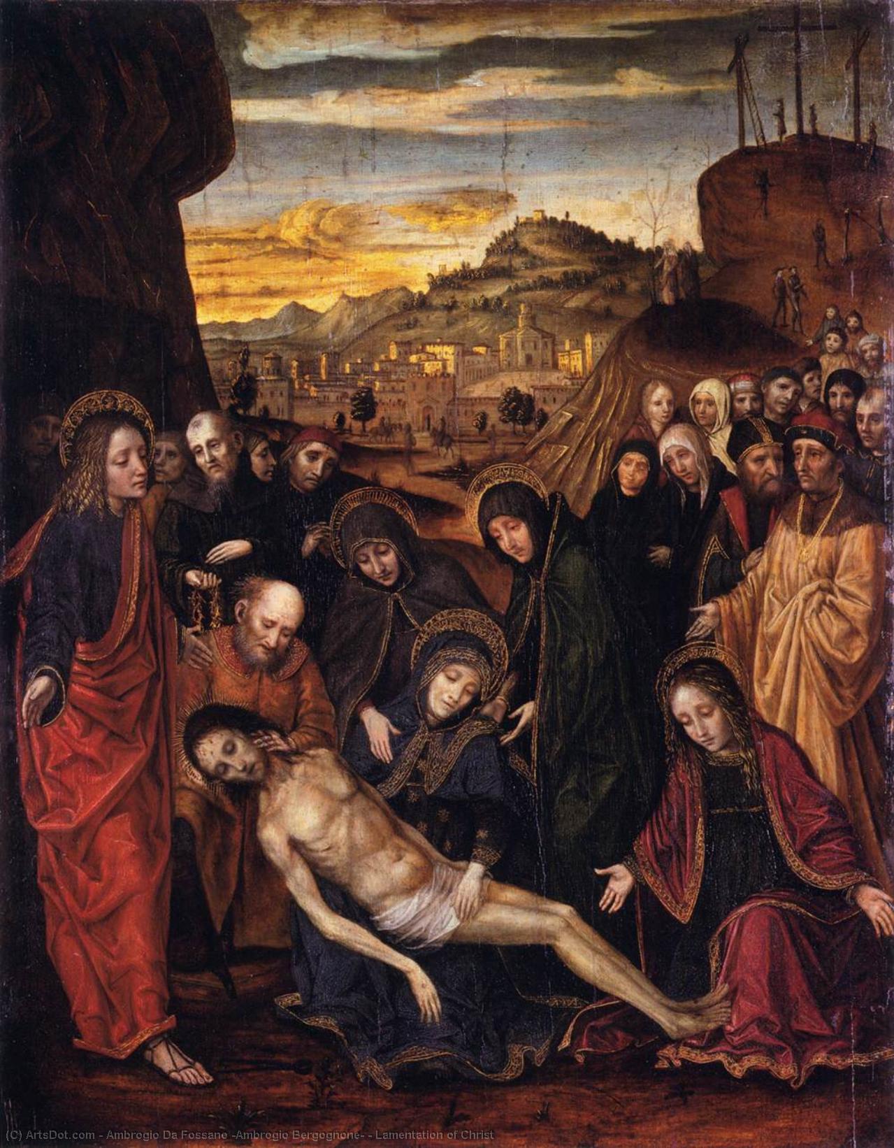 WikiOO.org - Encyclopedia of Fine Arts - Maľba, Artwork Ambrogio Da Fossano (Ambrogio Bergognone) - Lamentation of Christ