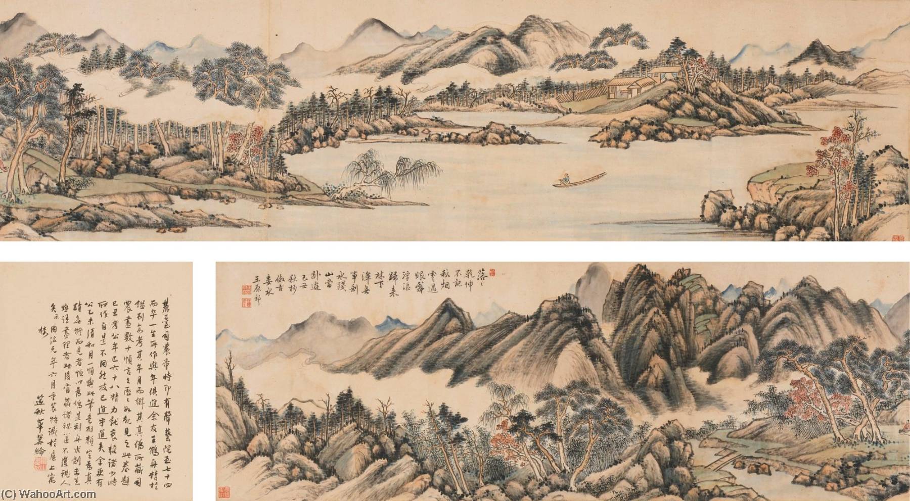 Wikioo.org – La Enciclopedia de las Bellas Artes - Pintura, Obras de arte de Wang Yuanqi - paisaje de otoño