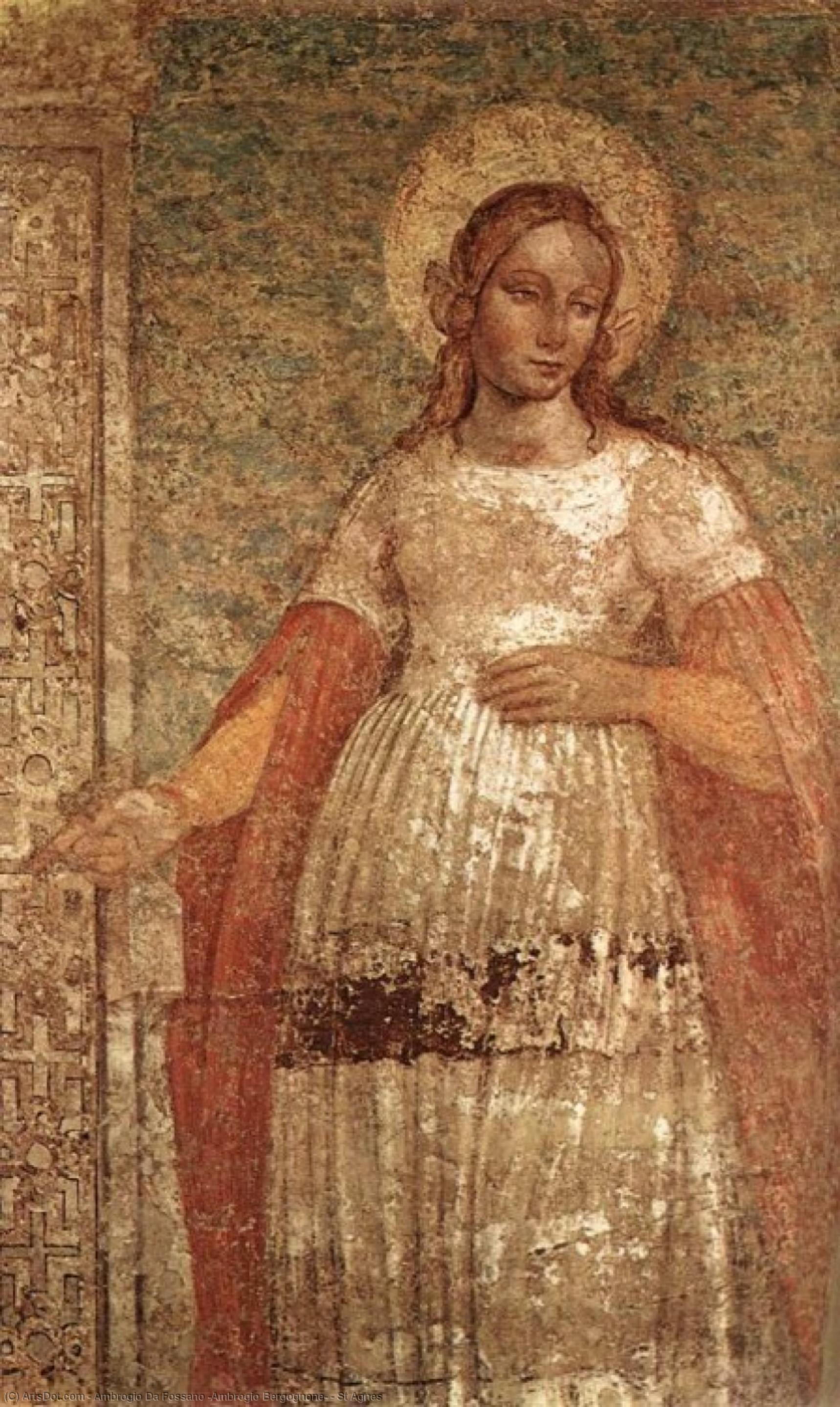WikiOO.org - Encyclopedia of Fine Arts - Lukisan, Artwork Ambrogio Da Fossano (Ambrogio Bergognone) - St Agnes