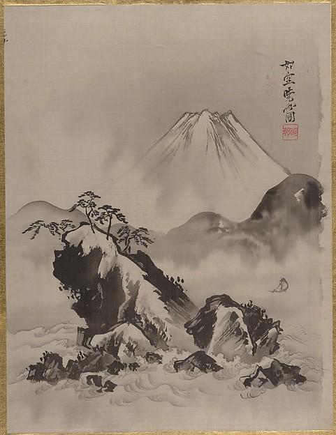 WikiOO.org - Enciklopedija dailės - Tapyba, meno kuriniai Kawanabe Kyōsai - 富士図 Mount Fuji