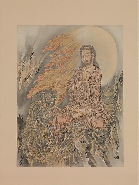WikiOO.org - Encyclopedia of Fine Arts - Lukisan, Artwork Kawanabe Kyōsai - Shakyamuni Conquering the Demons (Shaka Gōma zu)