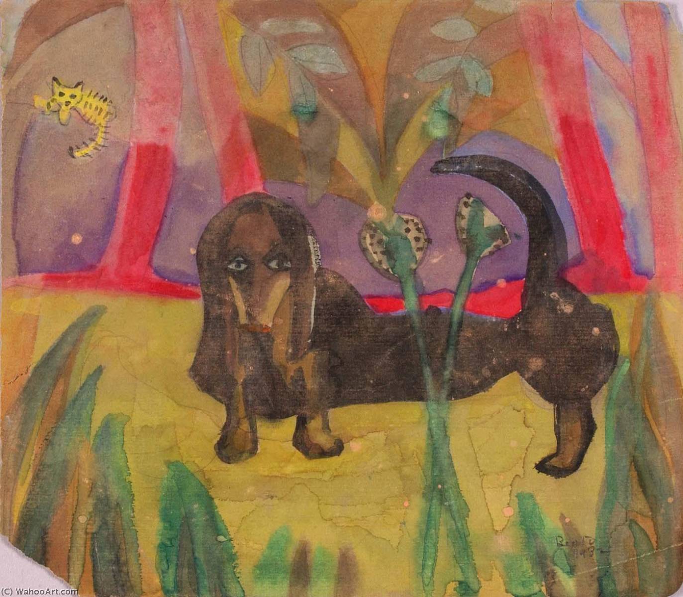 Wikioo.org - The Encyclopedia of Fine Arts - Painting, Artwork by Beatrice Wood - Untitled (Dachshund)