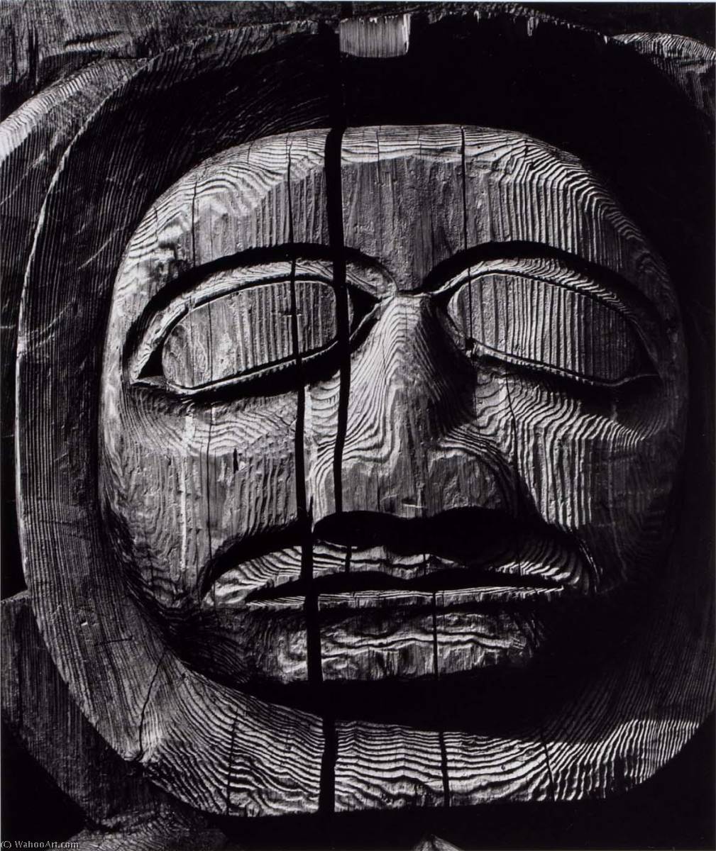 WikiOO.org - Encyclopedia of Fine Arts - Lukisan, Artwork Brett Weston - Untitled (Carved Wooden Face)