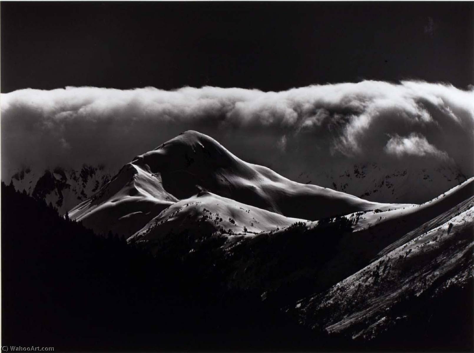 Wikioo.org – L'Enciclopedia delle Belle Arti - Pittura, Opere di Brett Weston - senza titolo la neve  coperto  monumenti