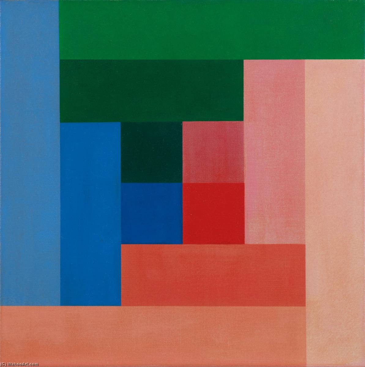 Wikioo.org - The Encyclopedia of Fine Arts - Painting, Artwork by Richard Paul Lohse - PROGRESSION VON 4 GESTUFTEN FARBEN, 1967 PROGRESSION OF FOUR GRADED COLOURS , 1967