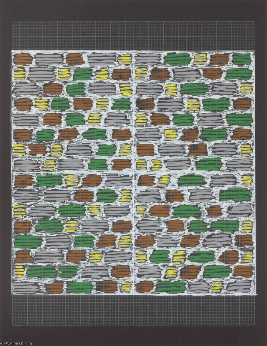 WikiOO.org - אנציקלופדיה לאמנויות יפות - ציור, יצירות אמנות Anni Albers - Study for a hooked rug, from the portfolio Connections 1925 1983
