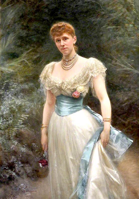 Wikioo.org - The Encyclopedia of Fine Arts - Painting, Artwork by Michele Gordigiani - Lady Gertrude Lucia Egerton, Countess of Albemarle