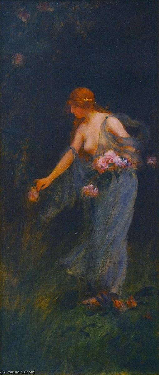 Wikioo.org - The Encyclopedia of Fine Arts - Painting, Artwork by Charles Courtney Curran - In the Garden