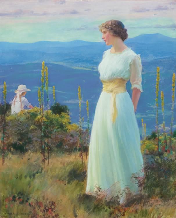 Wikioo.org - The Encyclopedia of Fine Arts - Painting, Artwork by Charles Courtney Curran - Far Away Thoughts