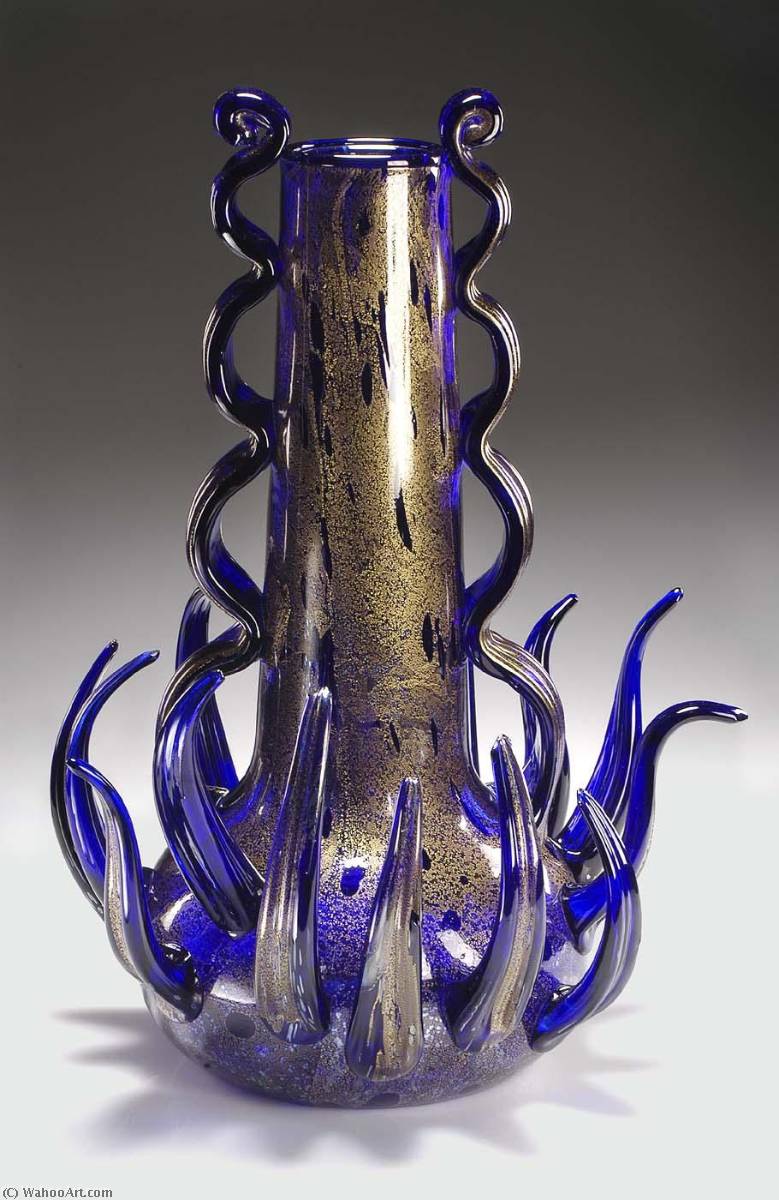 Wikioo.org - The Encyclopedia of Fine Arts - Painting, Artwork by Dale Chihuly - Cobalt and Gold Leaf Venetian