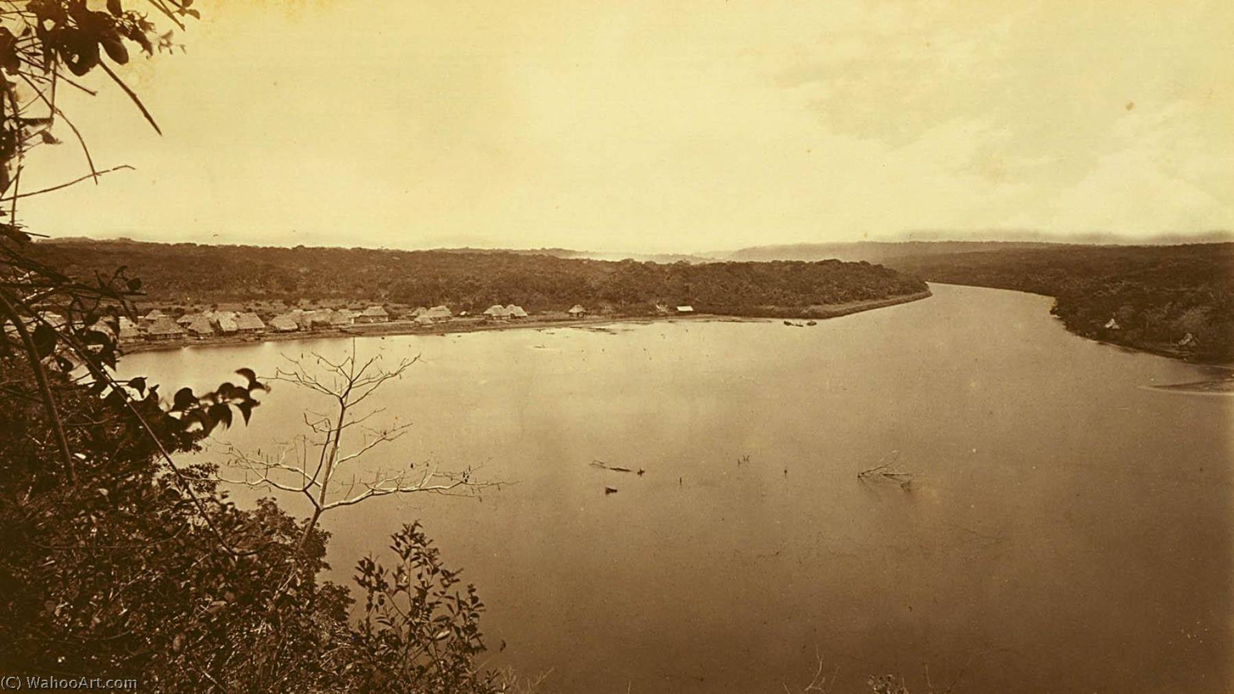 Wikioo.org - The Encyclopedia of Fine Arts - Painting, Artwork by Eadweard Muybridge - Chagres River from the Fort, Panama