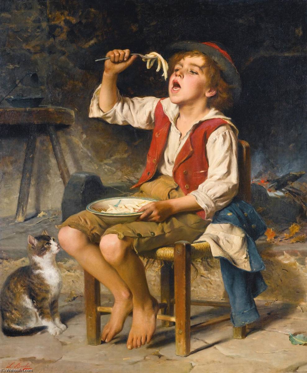 Wikioo.org – L'Encyclopédie des Beaux Arts - Peinture, Oeuvre de Luigi Bechi - une saine appétit