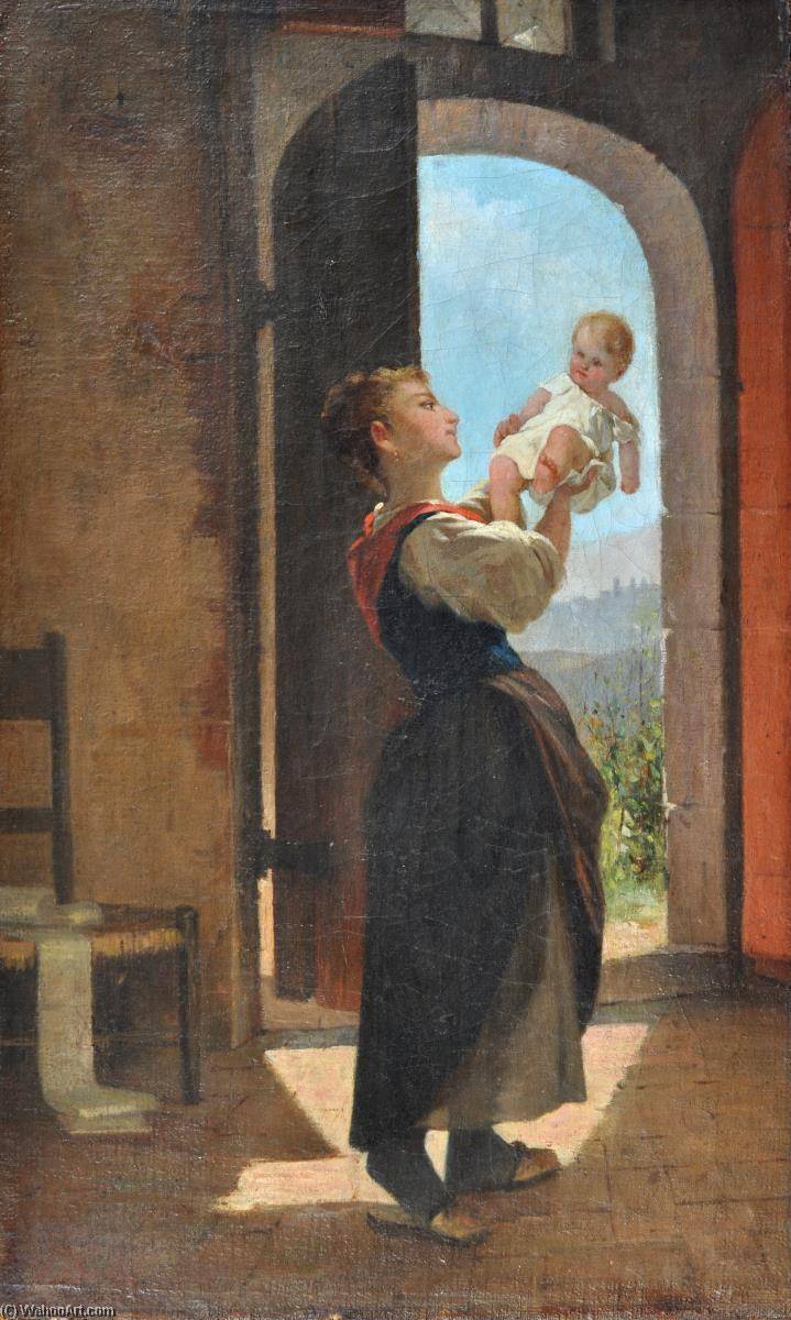 Wikioo.org - The Encyclopedia of Fine Arts - Painting, Artwork by Luigi Bechi - Mother and Child