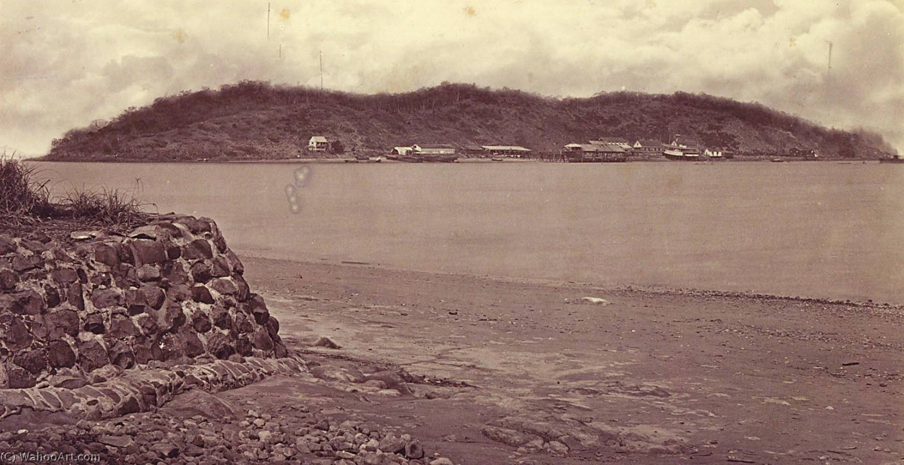 WikiOO.org - Encyclopedia of Fine Arts - Lukisan, Artwork Eadweard Muybridge - Island of Naos, from Perico, Bay of Panama