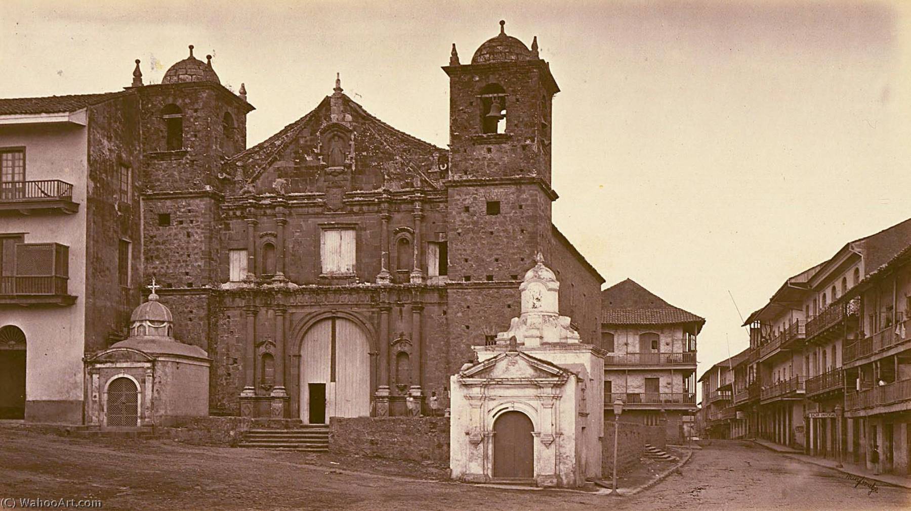 WikiOO.org - 백과 사전 - 회화, 삽화 Eadweard Muybridge - Church of the Merced, Panama