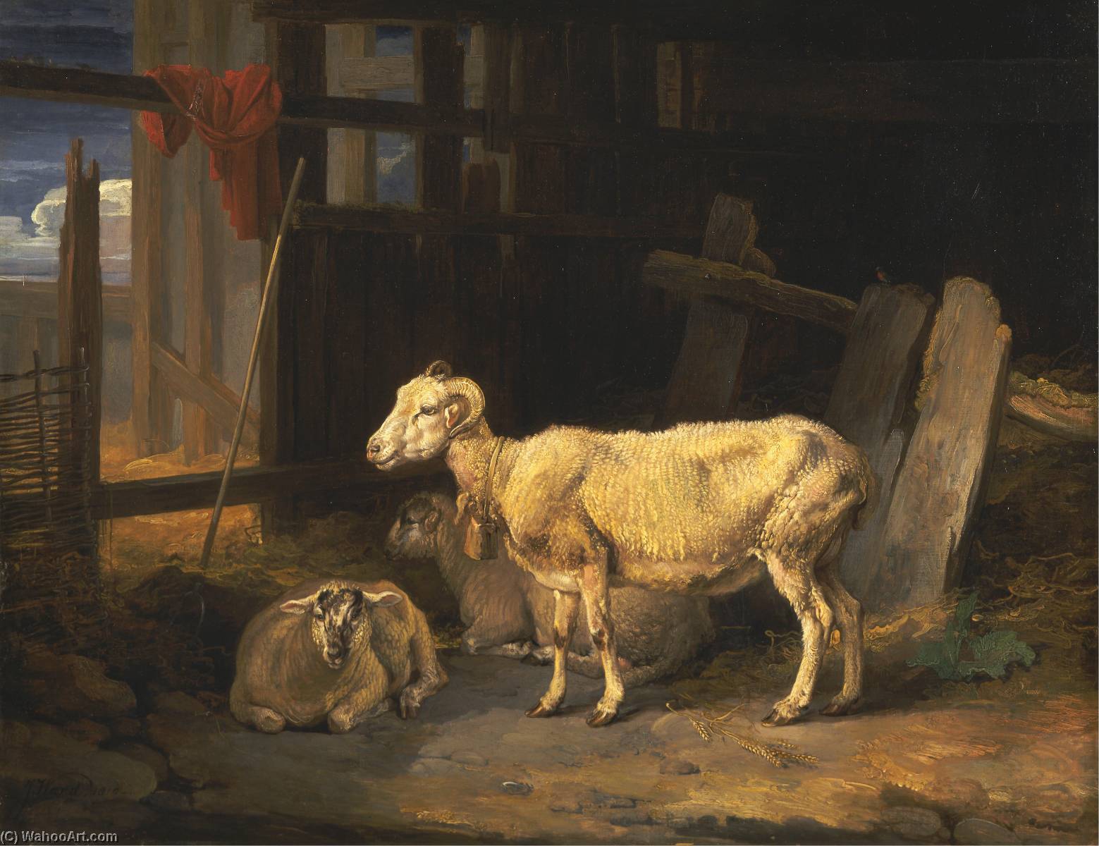 Wikioo.org - The Encyclopedia of Fine Arts - Painting, Artwork by James Ward - Heath Ewe and Lambs