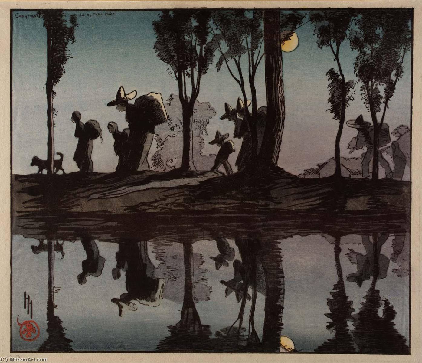 WikiOO.org - 百科事典 - 絵画、アートワーク Helen Hyde - 上の月光 ザー  ビガ  運河