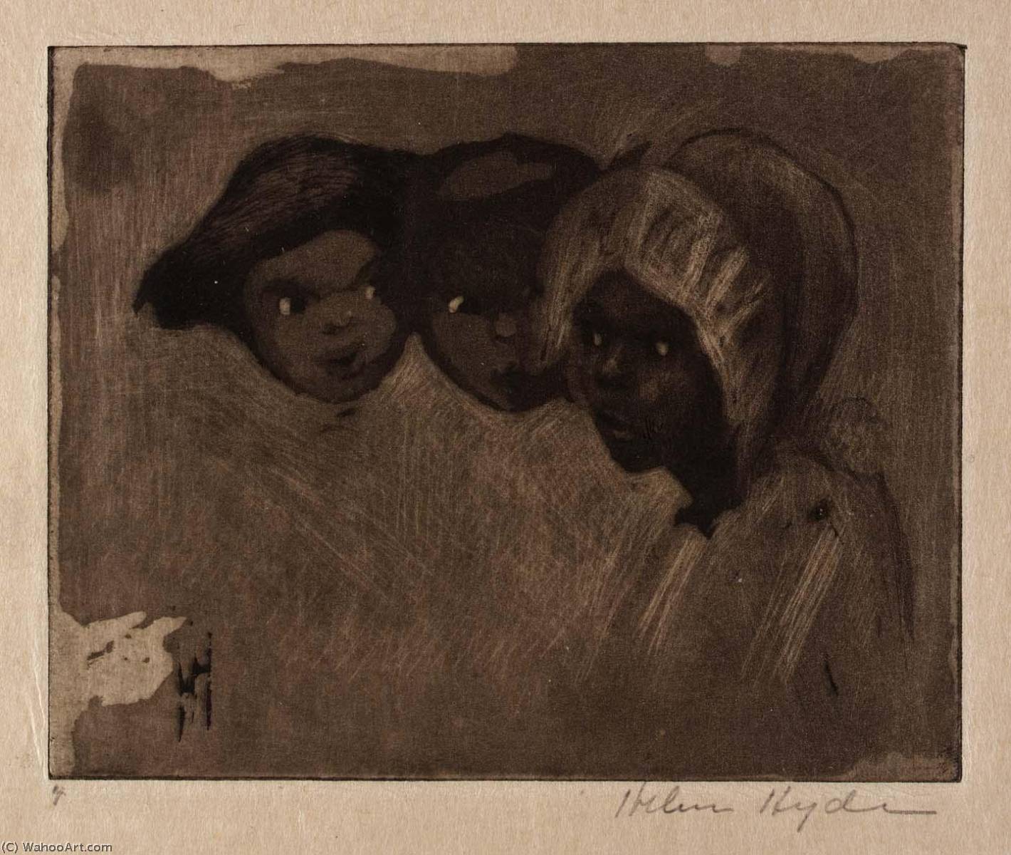 Wikioo.org – La Enciclopedia de las Bellas Artes - Pintura, Obras de arte de Helen Hyde - los duendes 'l git yer