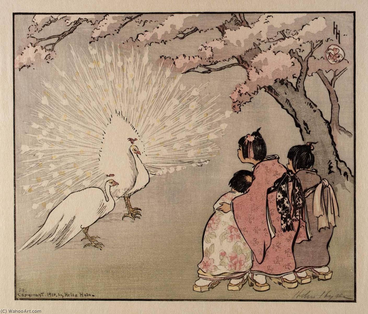 WikiOO.org - Encyclopedia of Fine Arts - Lukisan, Artwork Helen Hyde - The White Peacock