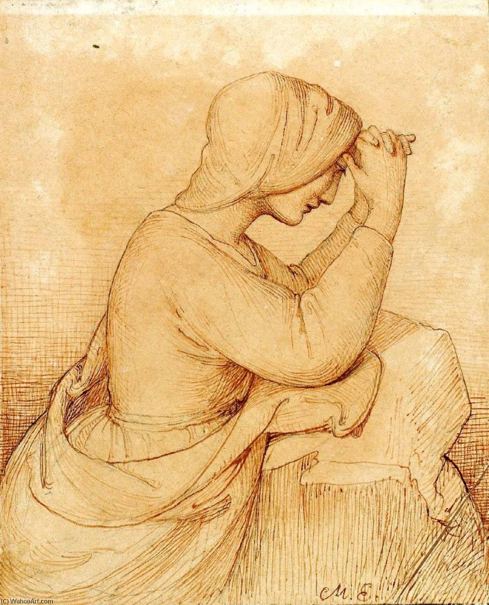Wikioo.org - The Encyclopedia of Fine Arts - Painting, Artwork by Marie Ellenrieder - Kneeling girl praying