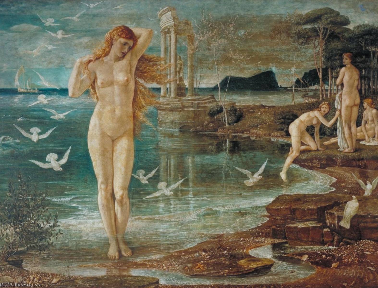 Wikioo.org – L'Enciclopedia delle Belle Arti - Pittura, Opere di Walter Crane - il rinascimento di  Venere